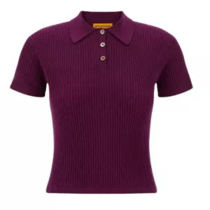 Guest in Residence Shrunken Cashmere Polo Top