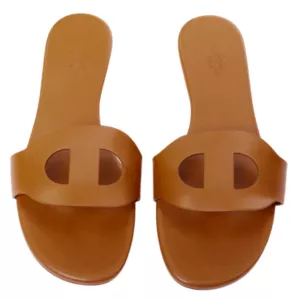 Hermès Lisboa Chaine d'Ancre leather flat sandals