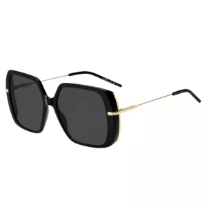 Hugo Boss Layered Black-Acetate Sunglasses With Gold-Tone Temples