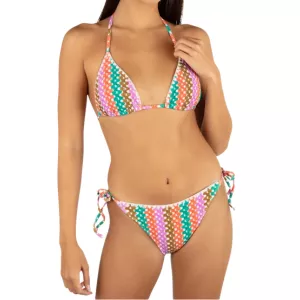 Hurley Juniors' Printed Crochet Triangle Bikini Top & Bottoms