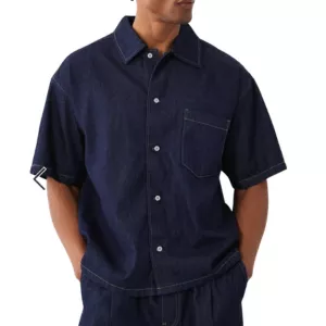 Jack & Jones short sleeve shirt in raw denim