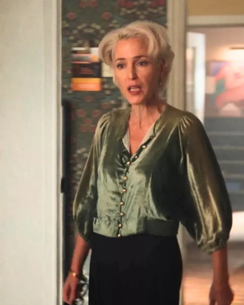 Jean's Sage Velvet Blouse