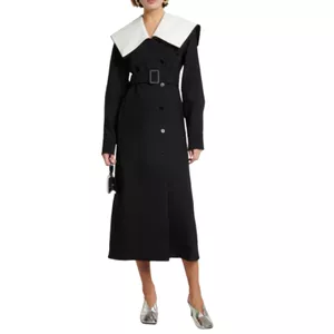 Jil Sander Color Block Wool Blend Dress