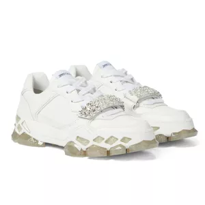 Jimmy Choo Diamond X/F embellished leather sneakers