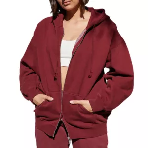 John Galt Burgundy Full Zip Hoodie