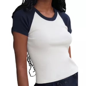 John Galt White & Blue Bella Colorblock Top