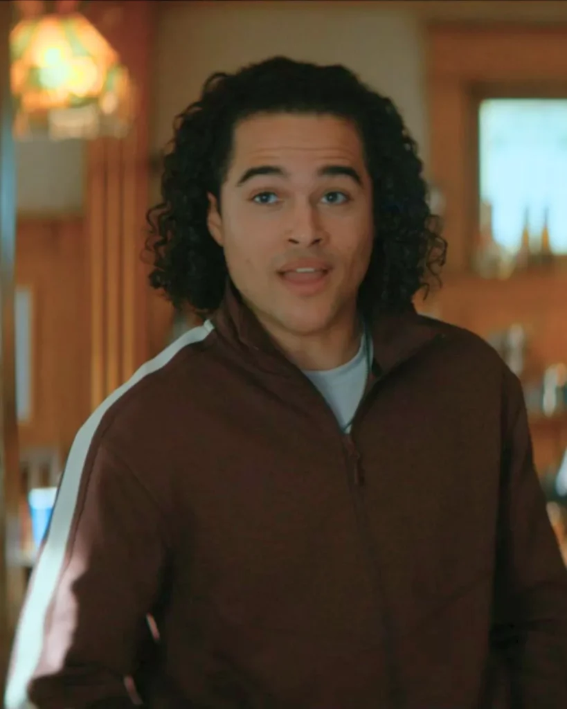 John's Brown Jacket With With Stripe on Off Campus S01E08