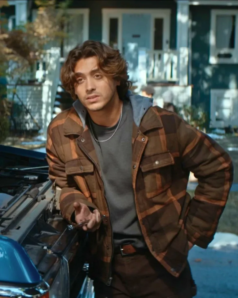 John's Brown Plaid Coat on Off Campus S01E08