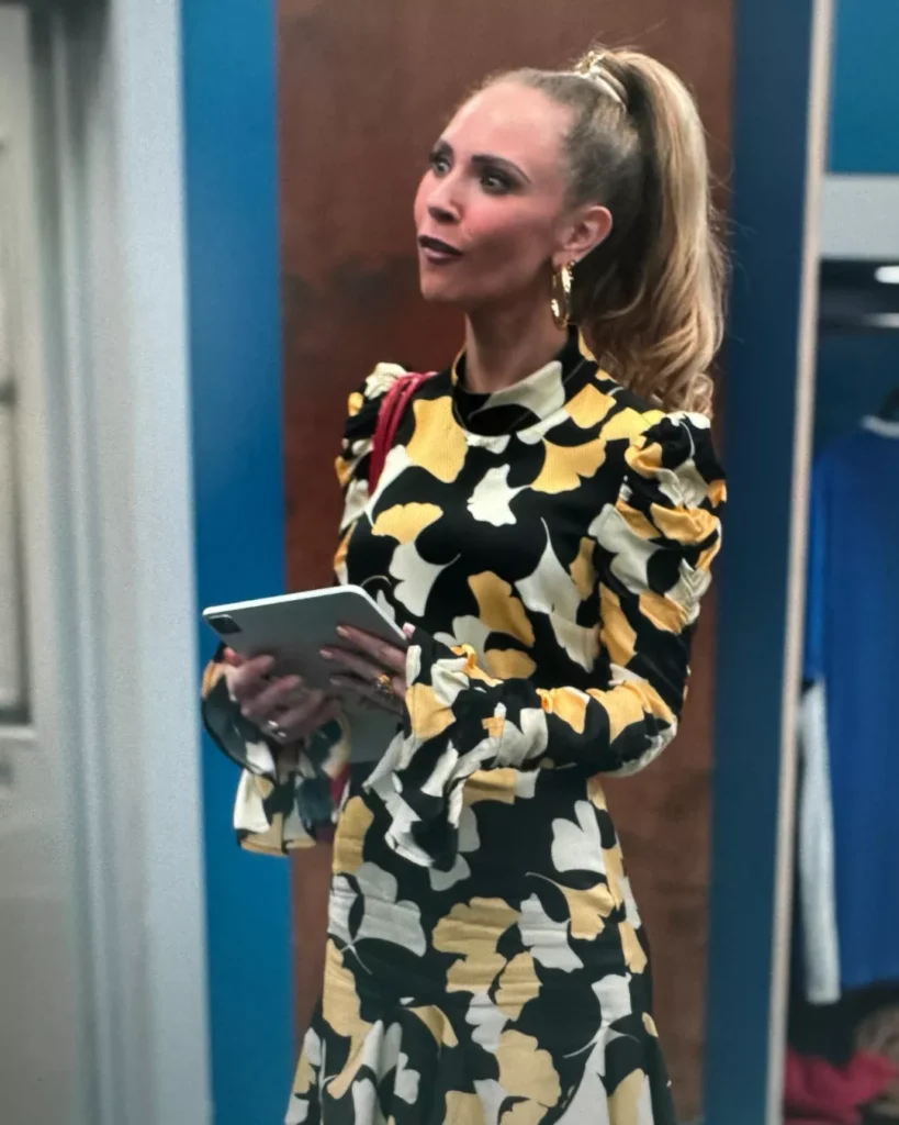 Keeley's Black Yellow and White Dress