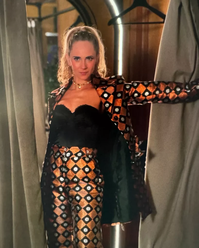 Keeley's Metallic Print Blazer and Pants