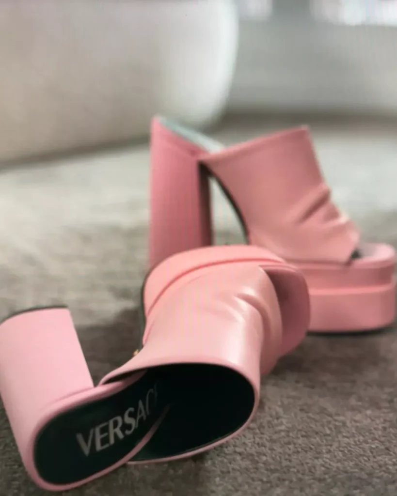 Keeley's Pink Platform Mules