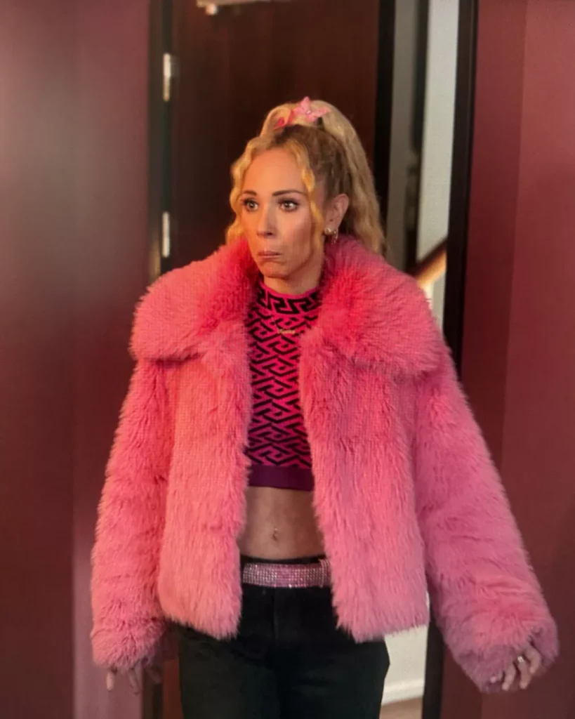 Keely's Pink and Black Mock Neck Top