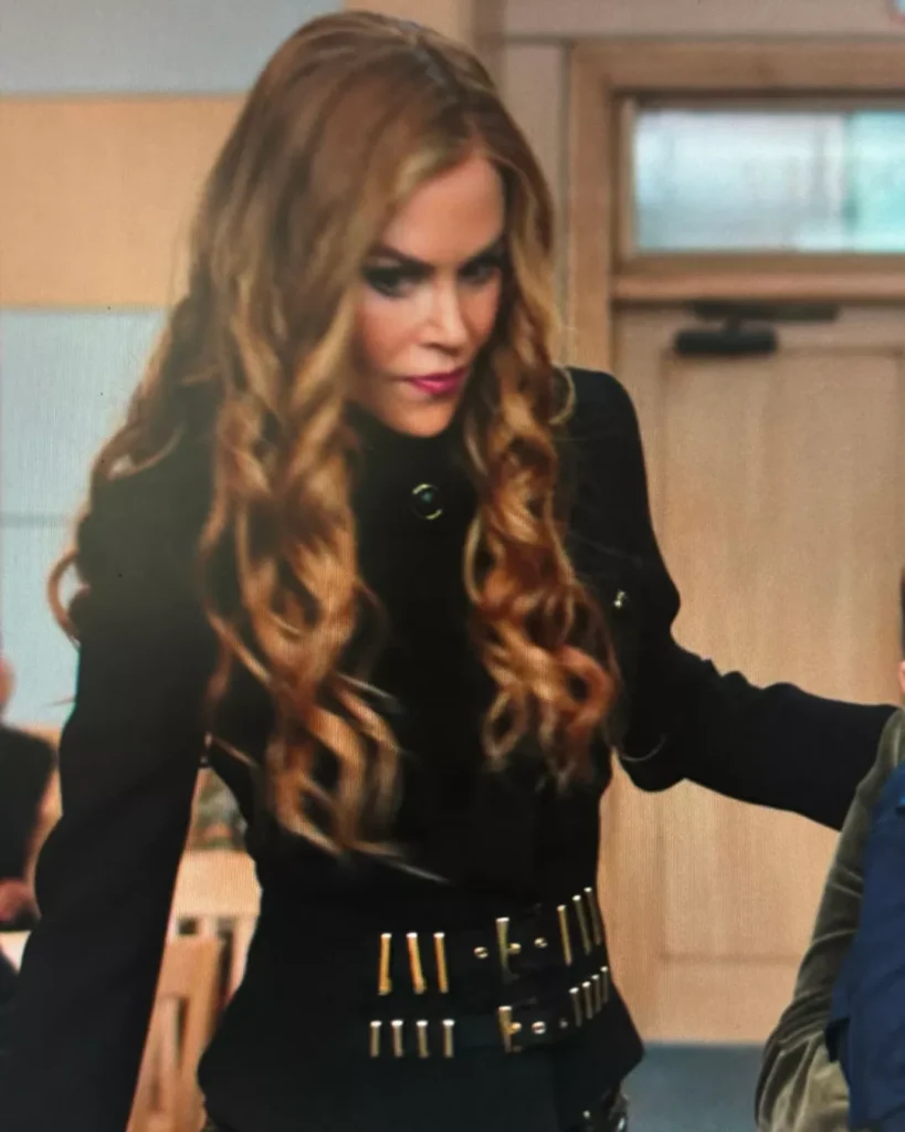 Lace's Black Jacket With Gold Belt