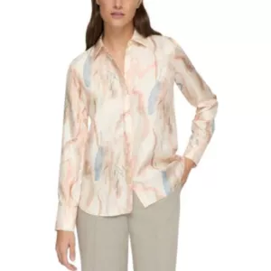 Lafayette 148 New York Silk Scottie Abstract Print Blouse