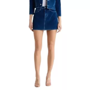 L'Agence Paris blue corduroy miniskirt