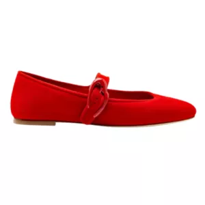 Larroude Verona Ballet in Scarlet Suede