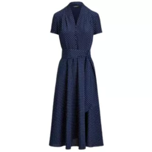 Lauren Ralph Lauren Polka-Dot Belted Dress