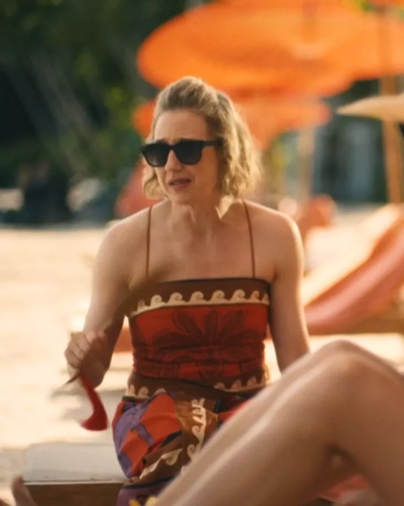 Laurie's red embroidered dress