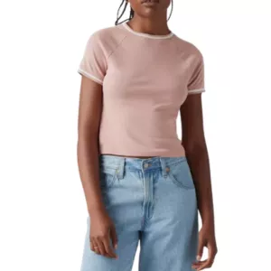 Levi's Women's Short Sleeve Cropped Oracle Ringer T-Shirt