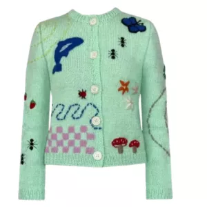 Lirika Matoshi Green Embroidered Cardigan