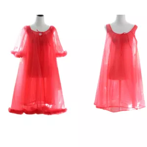 Lisette swiss dot babydoll peignoir set