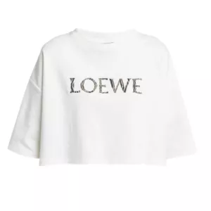Loewe x Paula's Ibiza Raffia Logo Crop T-Shirt