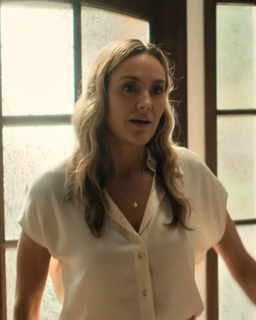 Lori's White Silk Shirt on It's Not Like That S01E01