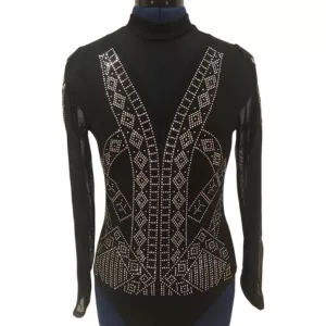 LOVE J BLACK/SILVER EMBELLISHED OPEN TOP