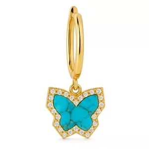 Luna Flo Diamond Butterfly Earrings - Turquoise