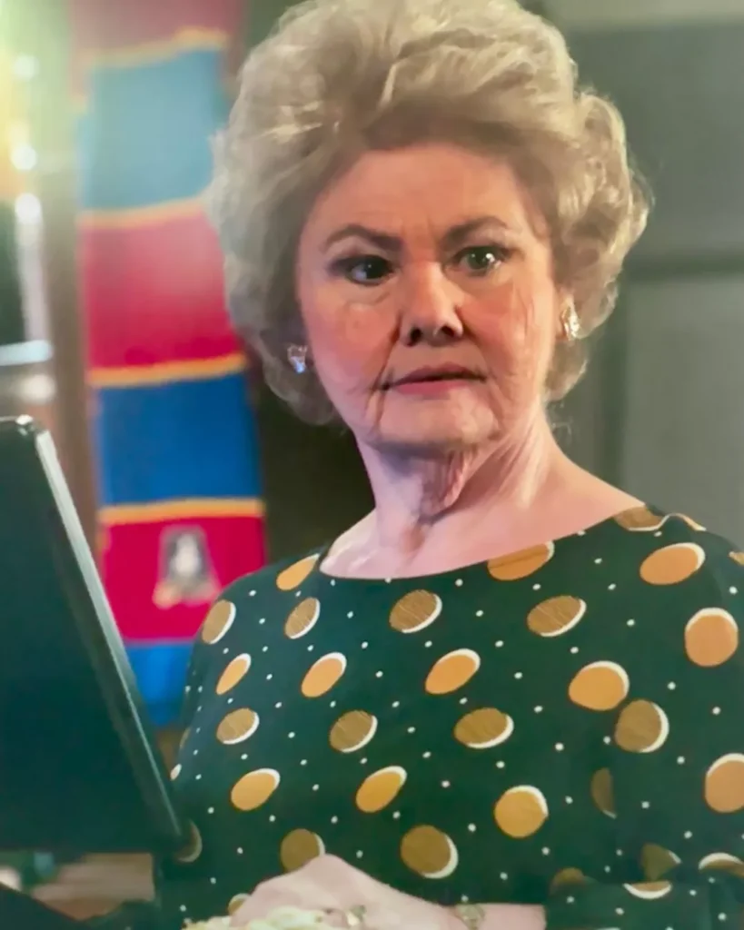 Mae's Black Top With Circles Print