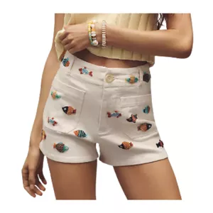 Maeve Colette Beaded Icon High-Rise Shorts