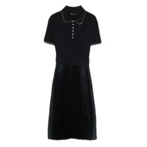 Maje polo-neck pleated dress