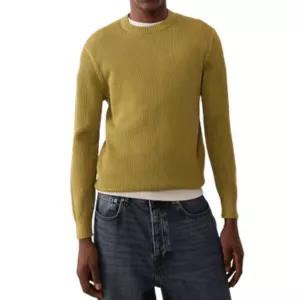 Mango waffle knit crew neck sweater