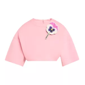 Marc Jacobs Floral Brooch Cropped Top - Pink