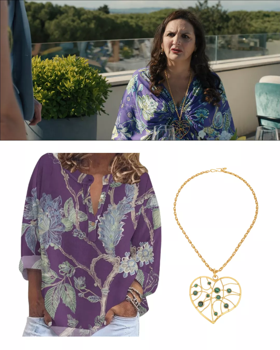 Emily in Paris S05E04: Marianne’s Purple Floral Top
