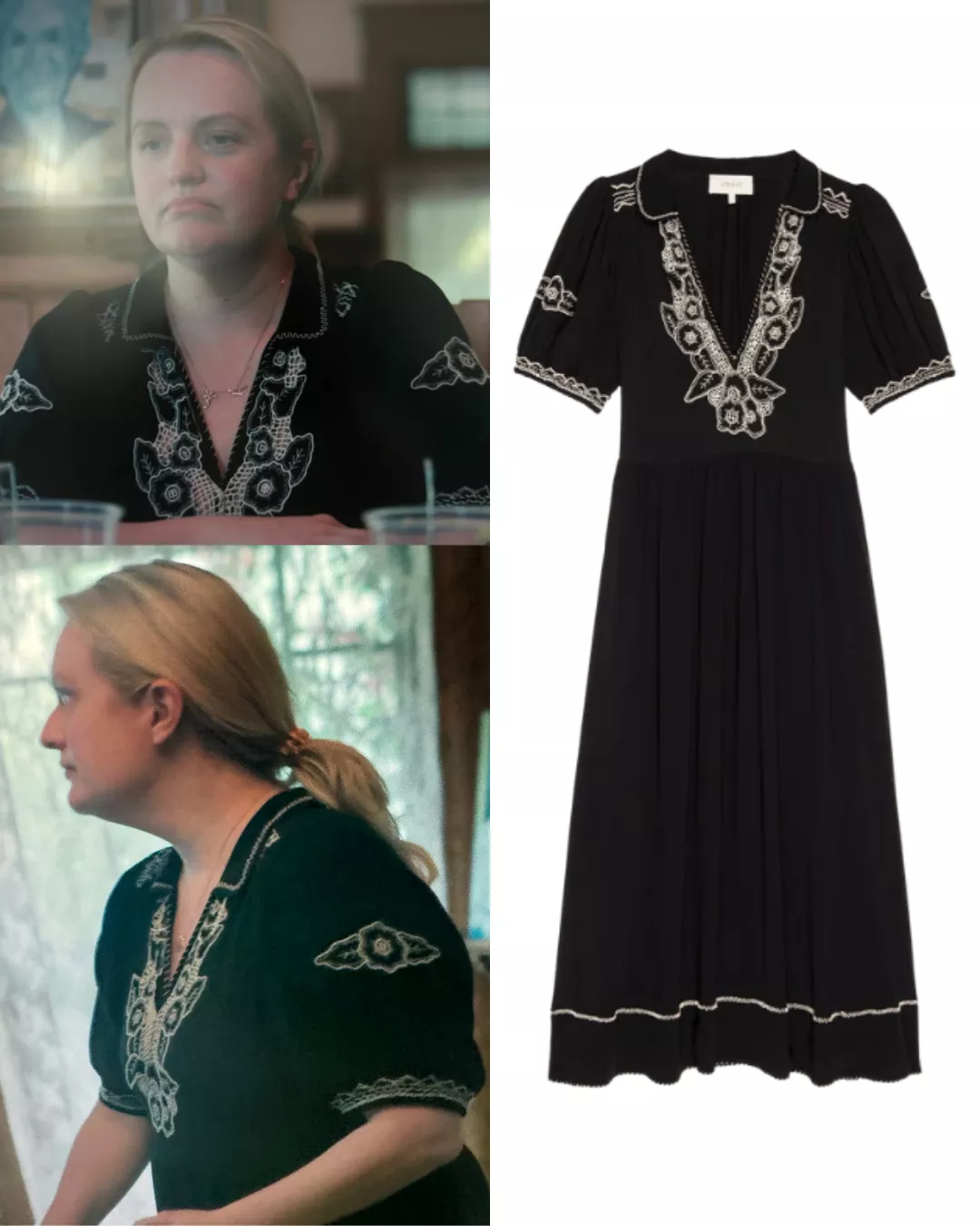 Mary's Navy Embroidered Dress