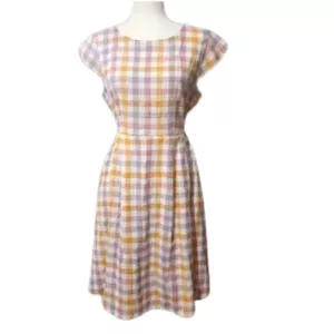 Mata Traders Devonshire Dress in Blush Plaid