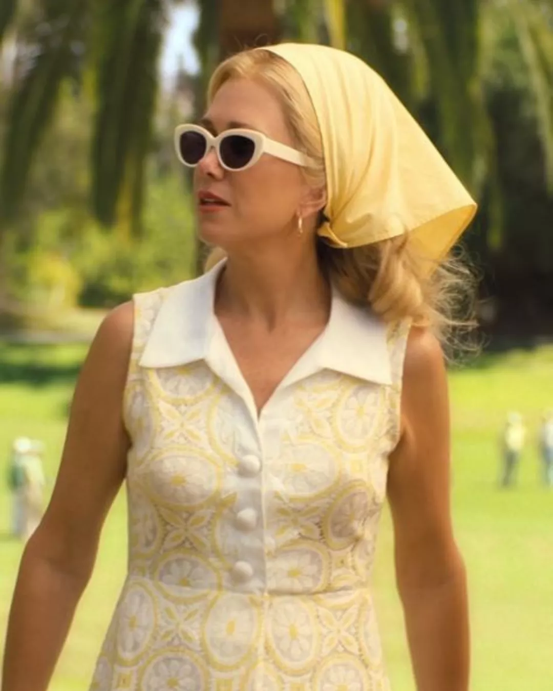 Palm Royale S01E05: Maxine's White and Yellow Dress