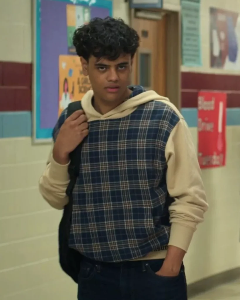 Merritt's Plaid Hoodie on It's Not Like That S01E01