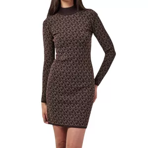 Michael Kors Logo Jacquard Mock Neck Dress