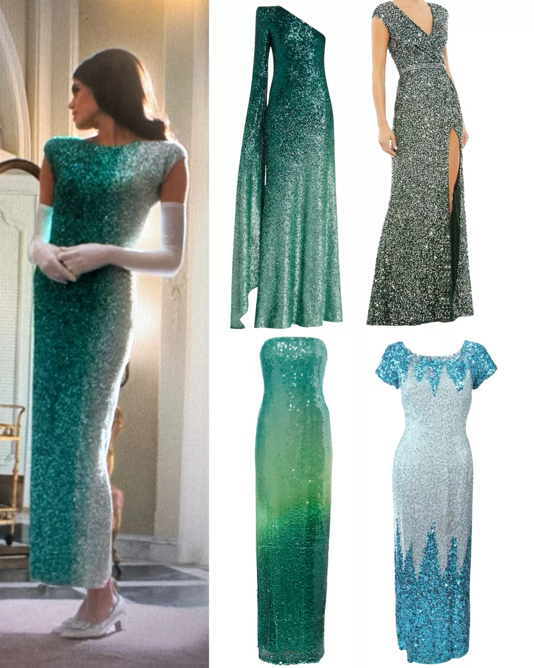 Mitzi’s Ombre Green Sequin Gown