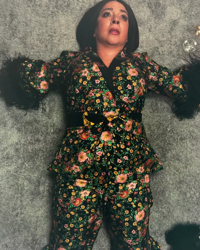 Molly's Black With Floral Print Pajamas