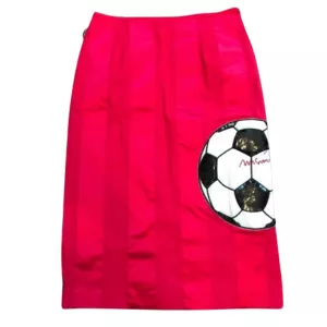 Moschino Pink pencil skirt with soccer ball statement