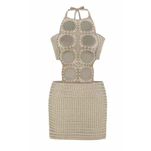 My Beachy Side Crochet Cut Out Mini Dress