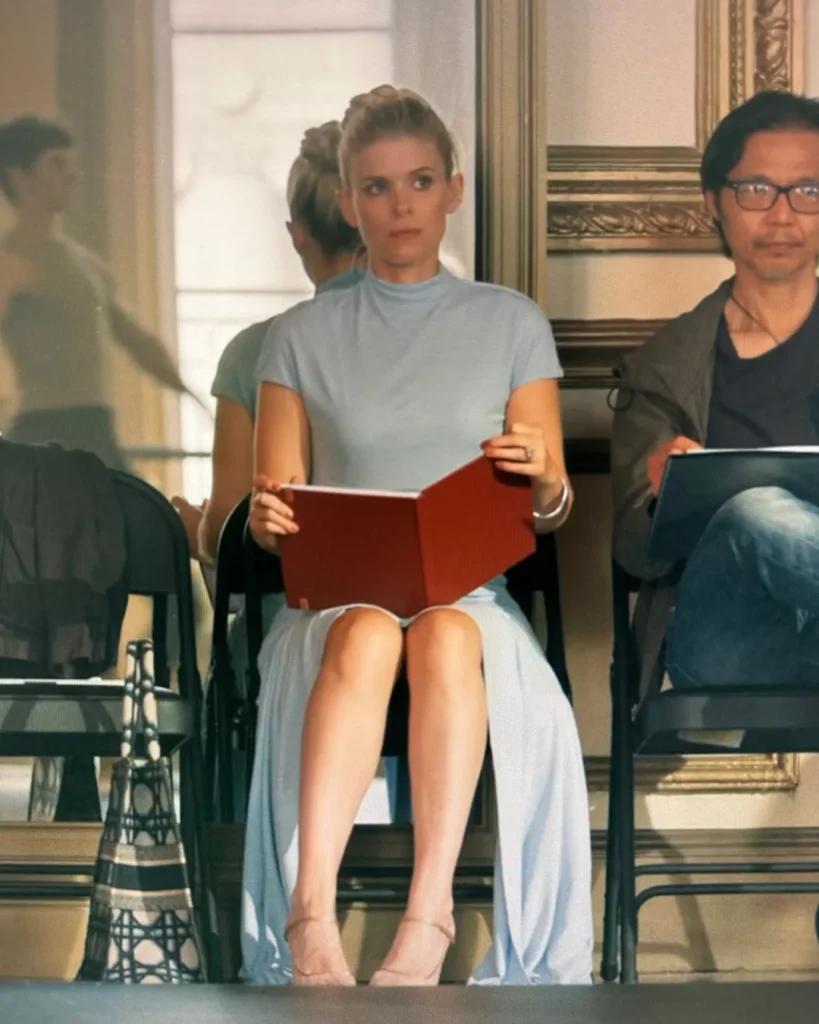 Nancy’s Blue Mock Neck Dress