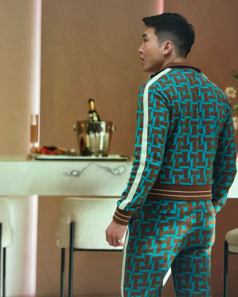 Nicholas' Teal Pattern Jacket and Pants