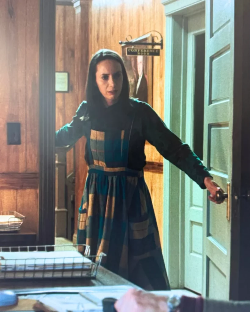 Patricia's Plaid Jumper on Widow's Bay S01E01