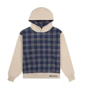 Pleasures Career Contrast Plaid Hoodie 'Tan'