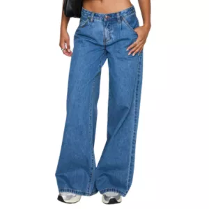 Princess Polly Supercut Pleated Wide Leg Jeans