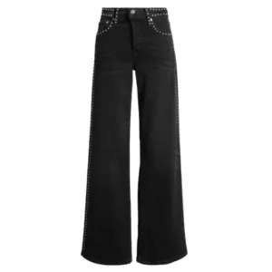 Re/Done Studded Wide Leg Jeans